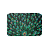 Illustration mit Pfau-Federn auf Schwarzem Badematte (Vorderseite)