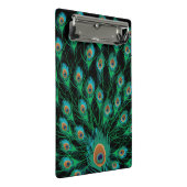 Illustration mit Pfau-Federn auf Schwarzem Mini Klemmbrett (Schrägansicht)