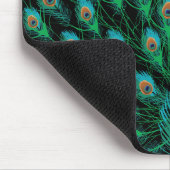 Illustration mit Pfau-Federn auf Schwarzem Mousepad (Ecke)