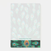 Illustration mit Pfau-Federn auf Schwarzem Post-it Klebezettel (Vorderseite)