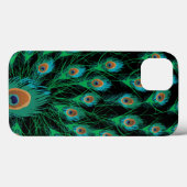 Illustration mit Pfauenfedern auf schwarz Case-Mate iPhone Hülle (Rückseite (Horizontal))