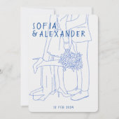 Illustration mit QR Code UAWG Wedding Einladung (Vorderseite)