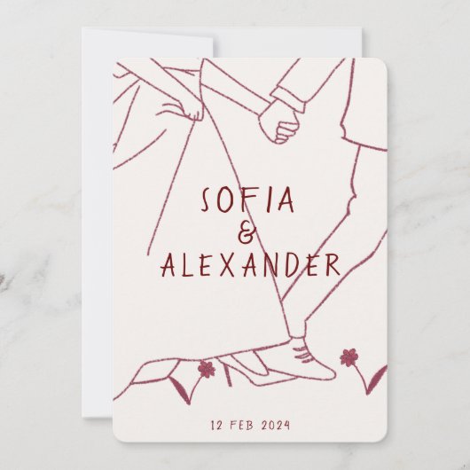 Illustration mit QR Code UAWG Wedding Einladung (Vorderseite)