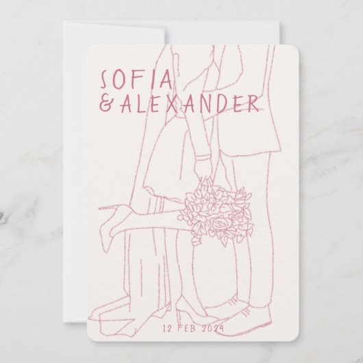 Illustration mit QR Code UAWG Wedding Einladung (Vorderseite)