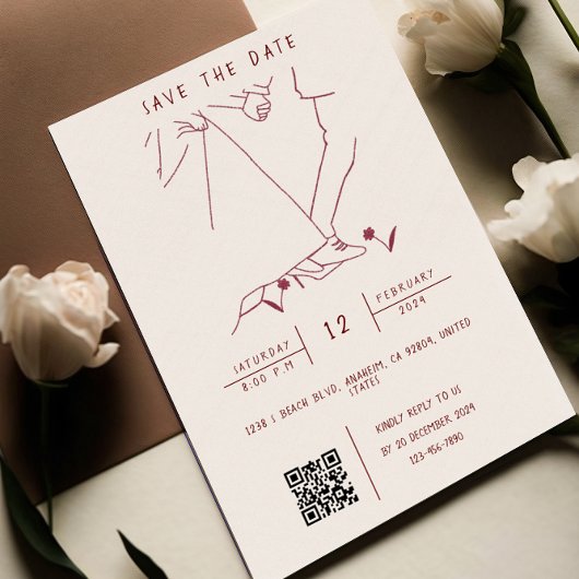 Illustration mit QR Code UAWG Wedding Einladung