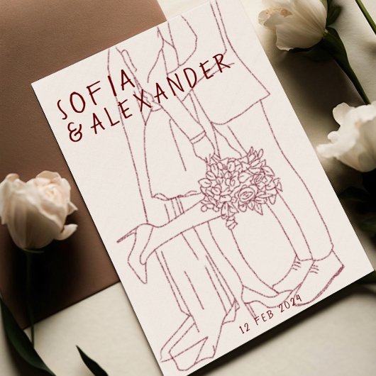 Illustration mit QR Code UAWG Wedding Einladung