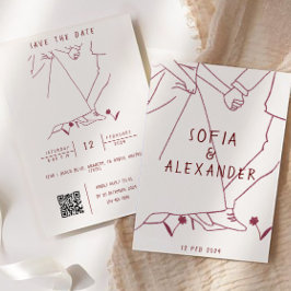 Illustration mit QR Code UAWG Wedding Einladung