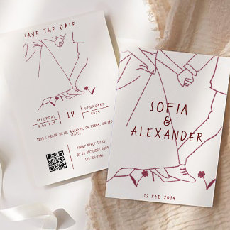 Illustration mit QR Code UAWG Wedding Einladung