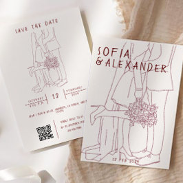 Illustration mit QR Code UAWG Wedding Einladung
