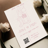 Illustration mit QR Code UAWG Wedding Einladung