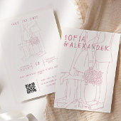 Illustration mit QR Code UAWG Wedding Einladung