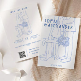 Illustration mit QR Code UAWG Wedding Einladung