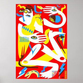 Illustration moderner Menschen Poster