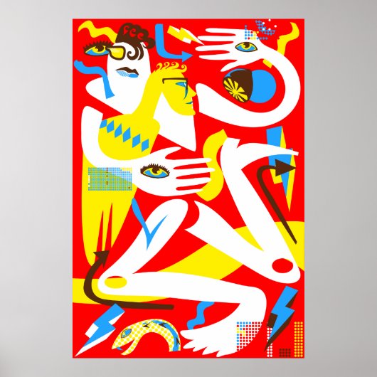 Illustration moderner Menschen Poster (Vorne)