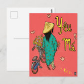 Illustration Mothers Day Gift der vietnamesischen  Postkarte (Vorne/Hinten)