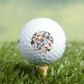 Illustration Muster süße Haushunde Golfball (Insitu T-Shirt)