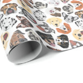Illustration Muster süße Hunde Geschenkpapier (Rolleneckpunkt)