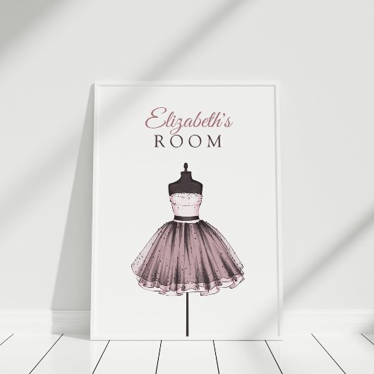 Illustration nach Maß, Kleid auf Mannequin Poster