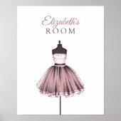 Illustration nach Maß, Kleid auf Mannequin Poster (Vorne)