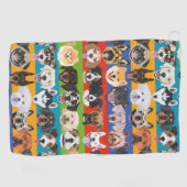 Illustration nahtlose Muster bunten Hunde Golfhandtuch (Horizontal)