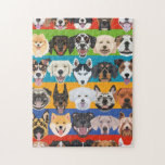 Illustration nahtlose Muster farbige Hunde Puzzle<br><div class="desc">Illustration nahtlose Muster glückliche Hunde - Dieses nahtlose Muster ist perfekt für Hundefans. Die Grafik zeigt viele bunte Hunde.</div>