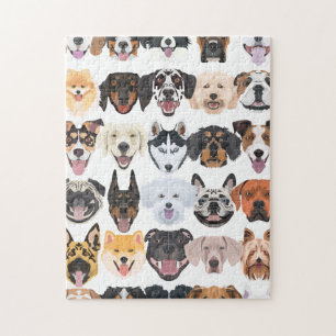 Illustration nahtlose Muster glückliche Hunde Puzzle