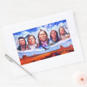 Illustration Native Amerikanische Ureinwohner Chie Rechteckiger Aufkleber (Umschlag)