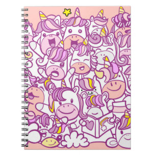 Illustration, Niedliche Einhorn- und Ponysammlung  Notizblock