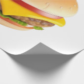 Illustration niedlicher Cheeseburger Geschenkpapier (Ecke)