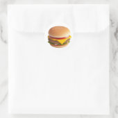 Illustration niedlicher Cheeseburger Runder Aufkleber (Tasche)
