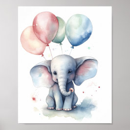 Illustration Niedlicher Elefant von Animal Lover Poster