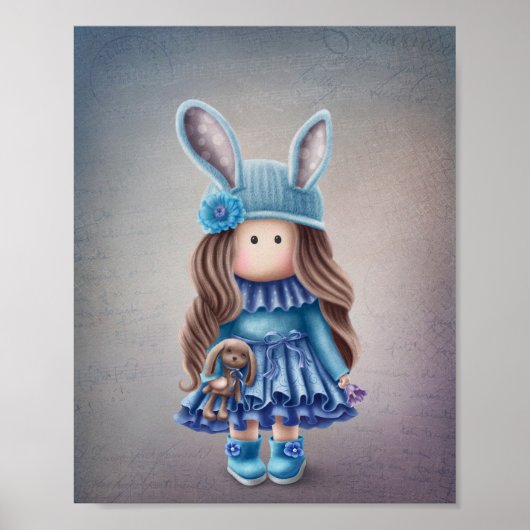Illustration niedlicher Puppen Poster (Vorne)