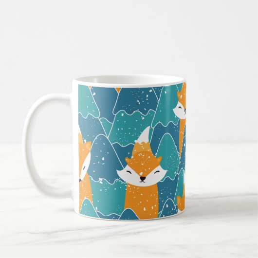 Illustration niedlicher Vintager Füchse Kaffeetasse (Links)