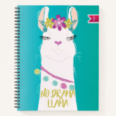 Illustration No Drama Llama Monogram Notizblock (Vorderseite)