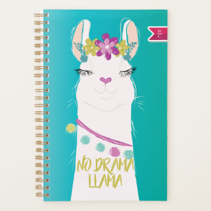 Illustration No Drama Llama Monogram Planer
