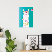 Illustration No Drama Llama Monogram Poster (Heimbüro)