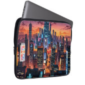 Illustration of a big city at night laptopschutzhülle (Vorne Rechts)