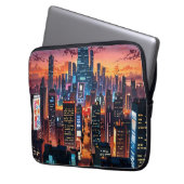 Illustration of a big city at night laptopschutzhülle (Vorderseite Links)