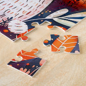 Illustration of bear hugging rabbit in forest. puzzle (Seite)