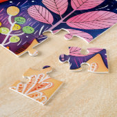 Illustration of fox hugging hedgehog in forest. puzzle (Seite)