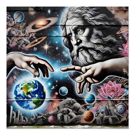 illustration of god creating the universe poster (Vorderseite)