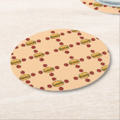 Illustration of hamburger patterns runder pappuntersetzer (Angewinkelt)