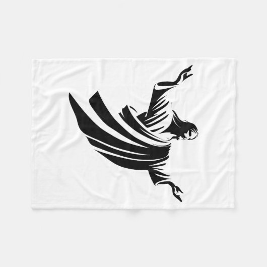 Illustration Of Jesus Christ Shadow With Open Arms Fleecedecke (Vorderseite (Horizontal))