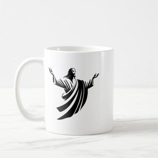 Illustration Of Jesus Christ Shadow With Open Arms Kaffeetasse (Links)