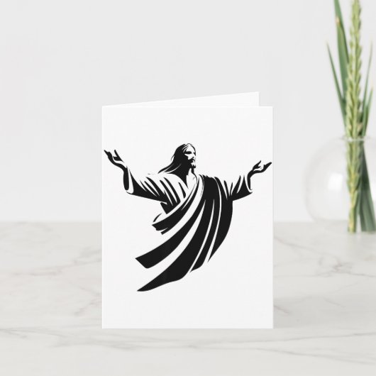 Illustration Of Jesus Christ Shadow With Open Arms Karte (Vorderseite)