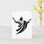 Illustration Of Jesus Christ Shadow With Open Arms Karte (Gelbe Blume)