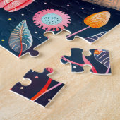 Illustration of owls hugging in forest at night puzzle (Seite)