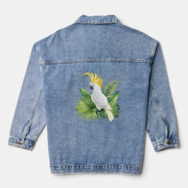 Illustration of parrot cockatoo jeansjacke
