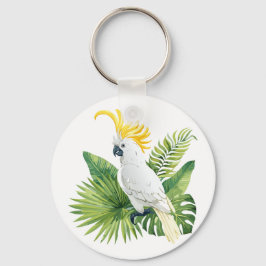 Illustration of parrot cockatoo schlüsselanhänger