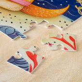 Illustration of two dogs playing at the beach puzzle (Seite)